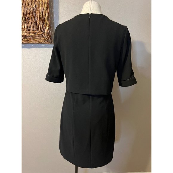 The Kooples Dress EU 40 Black Short Sleeve Stretch Career Church - Picture 5 of 9